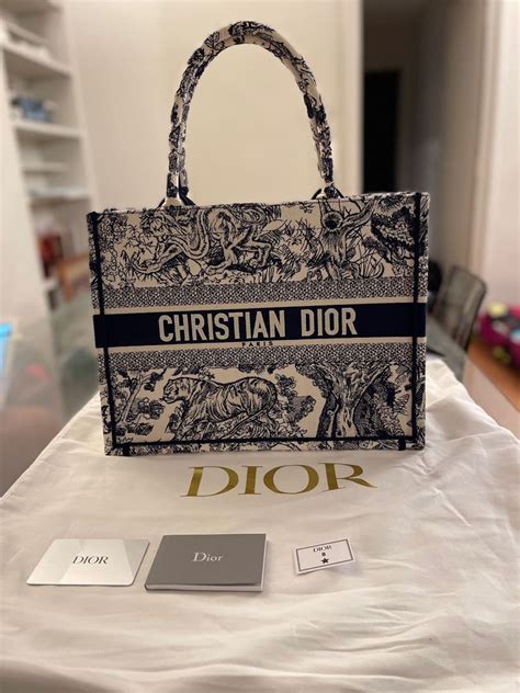 christian dior tote medium size|Christian Dior tote bag colorful.